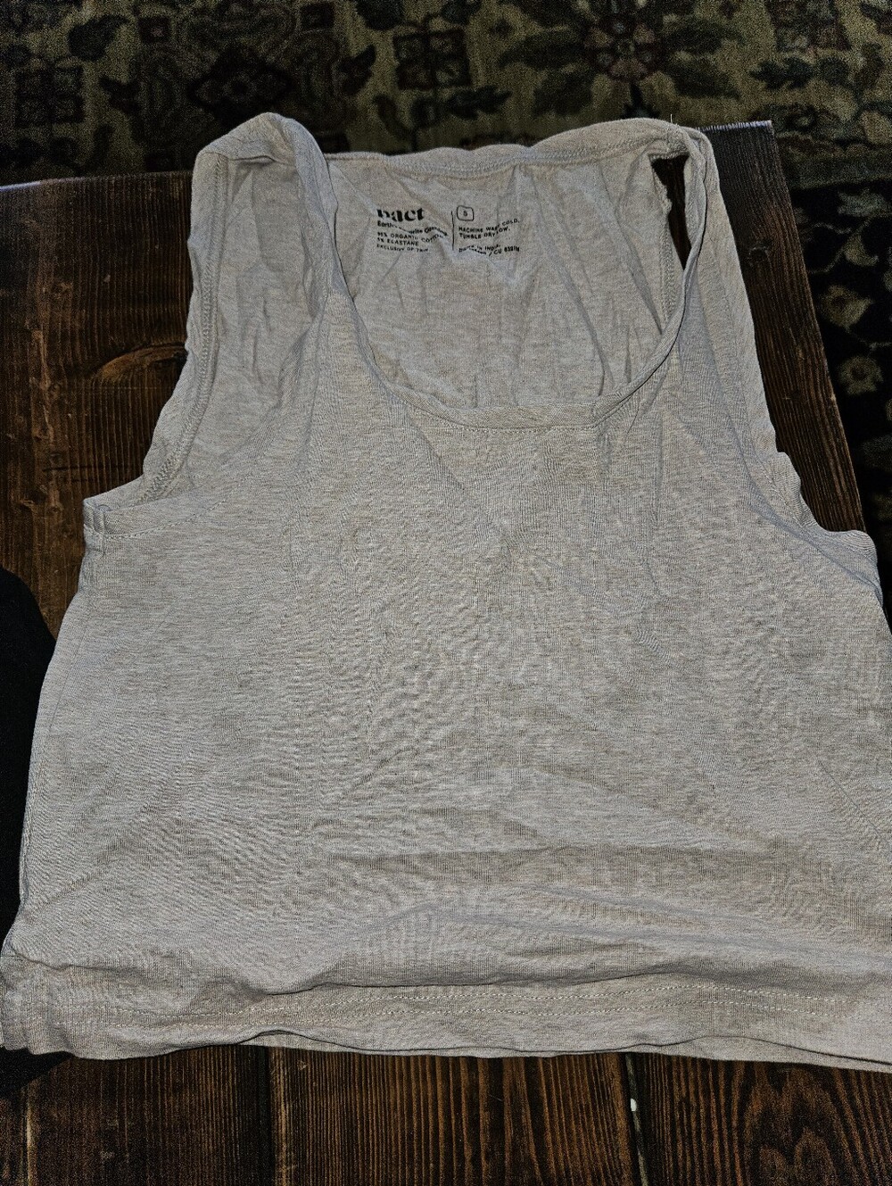 Pact Women's Organic Cotton Tank Trio in Black, Tan, & Sage - Picture 3 of 5